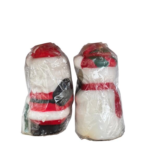 Vintage Robert Alan Foam Wax Novelty 4" Candles Santa Frosty Snowman - Picture 5 of 5